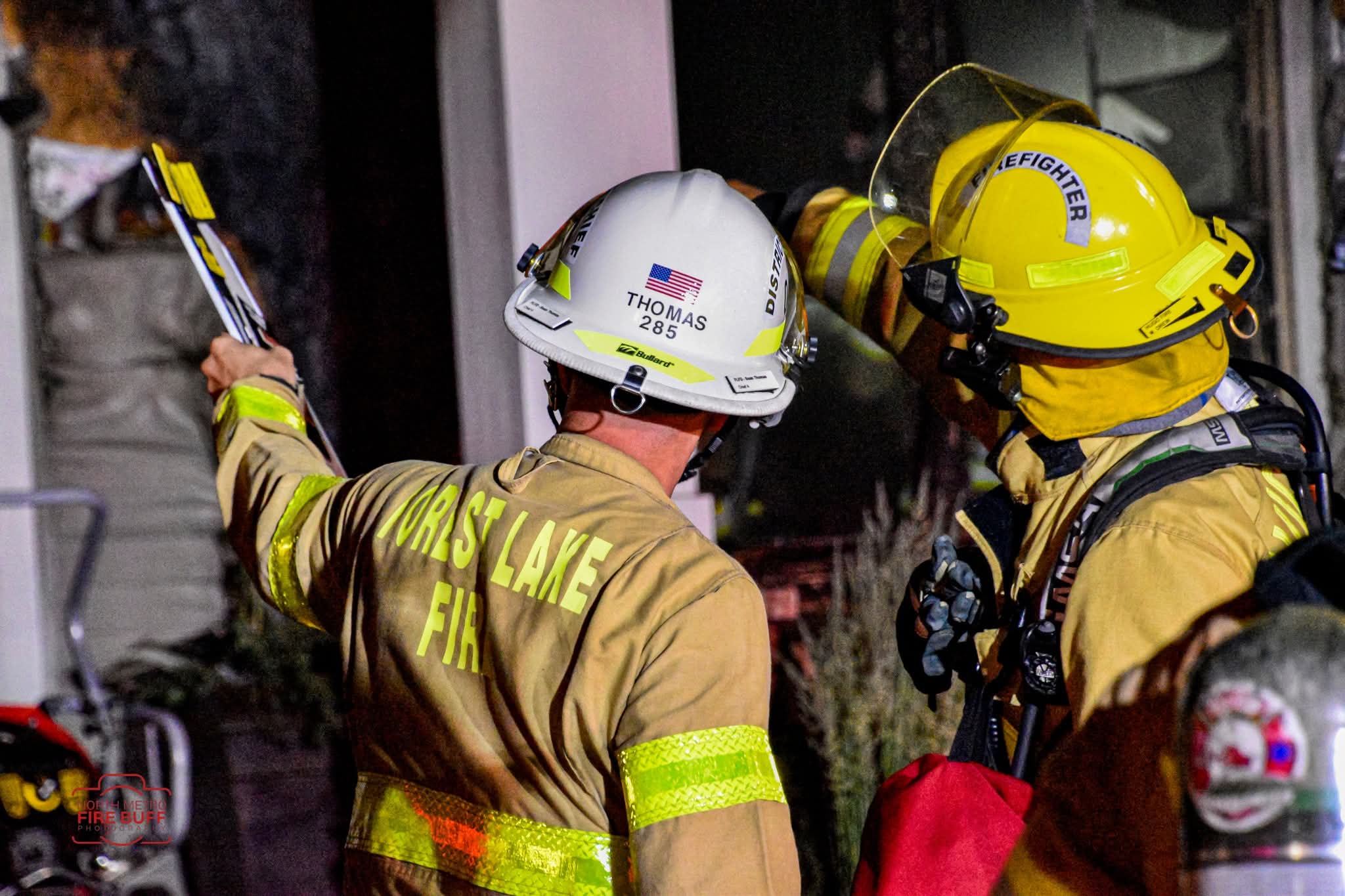 District Chief Sean Thomas on a fire call
